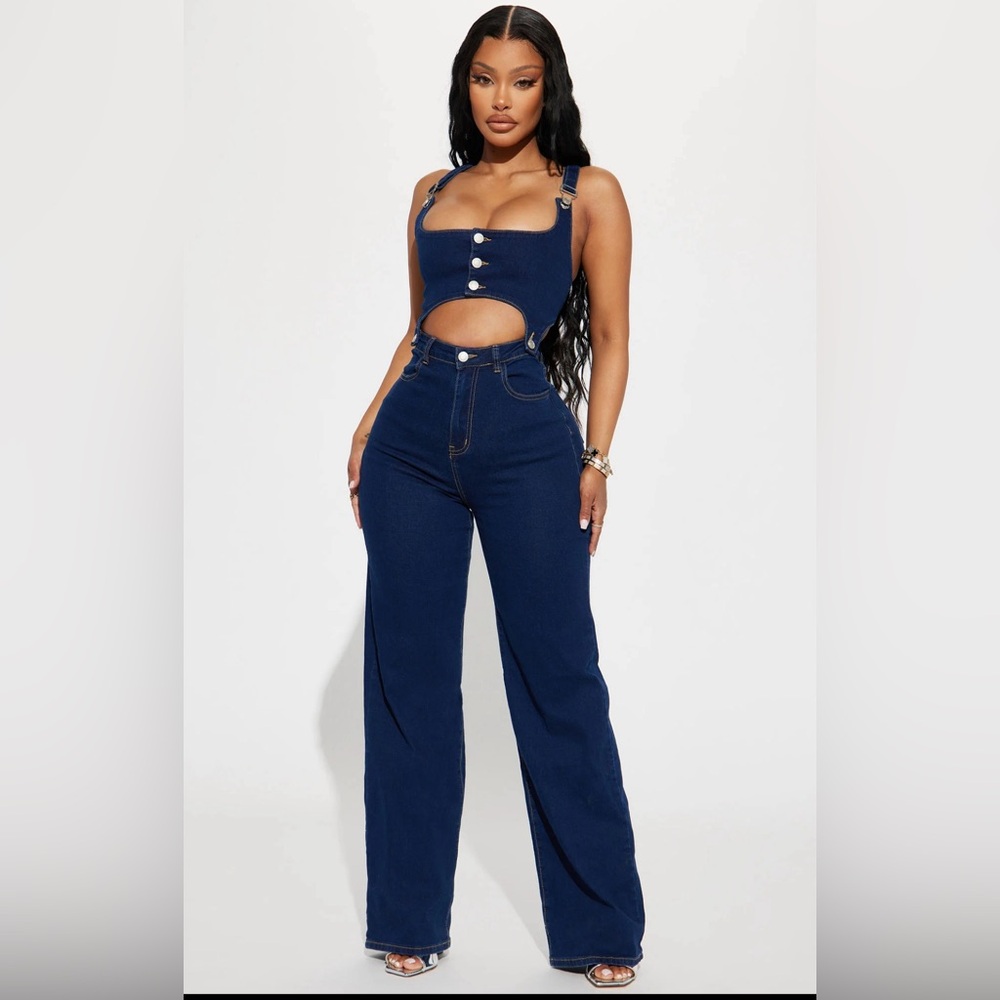 Camelle Denim Jumpsuit- Large